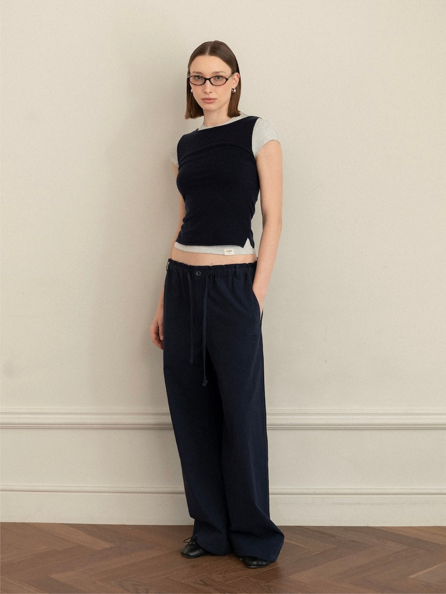 GLOWNY G Light String Pants (Navy)