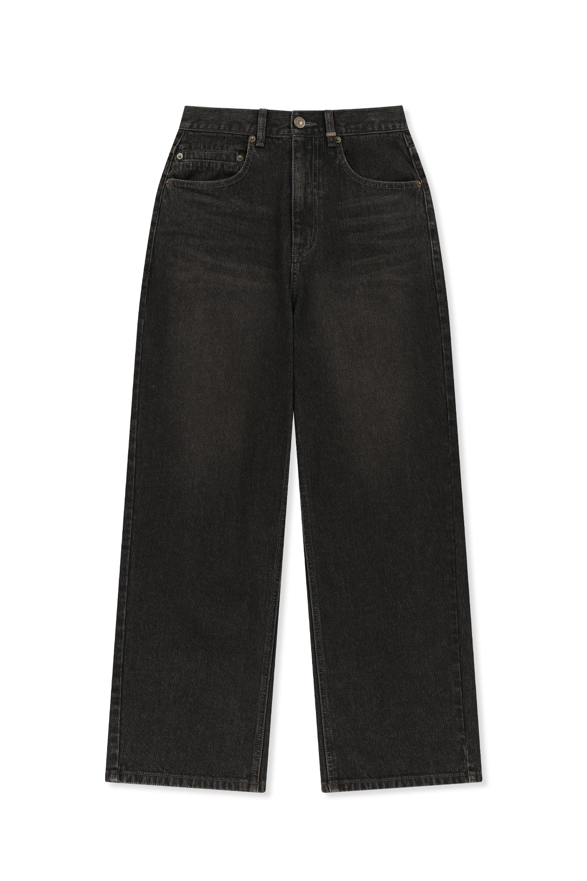 Matinkim Washed Rib Denim Pants IN Dark Grey