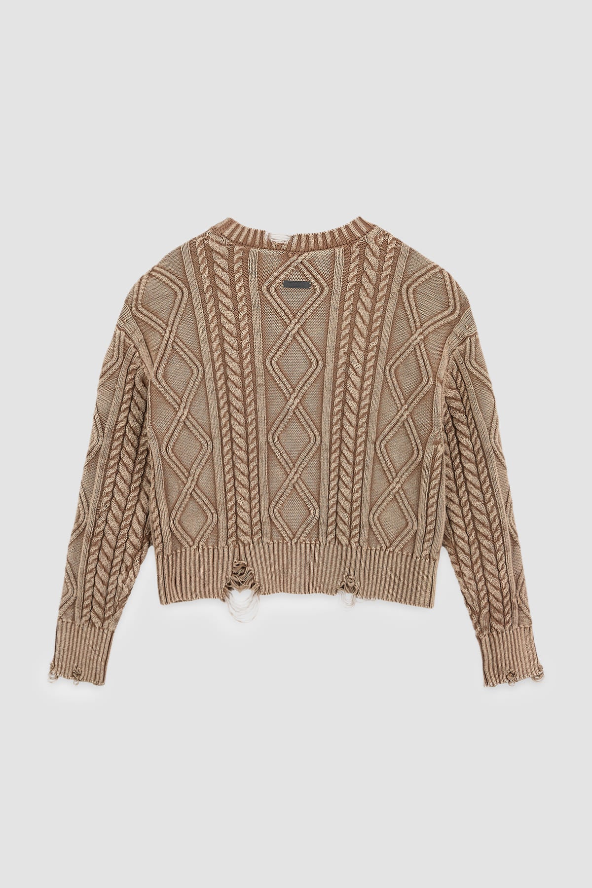 Matinkim Washed Cable Pullover IN Beige