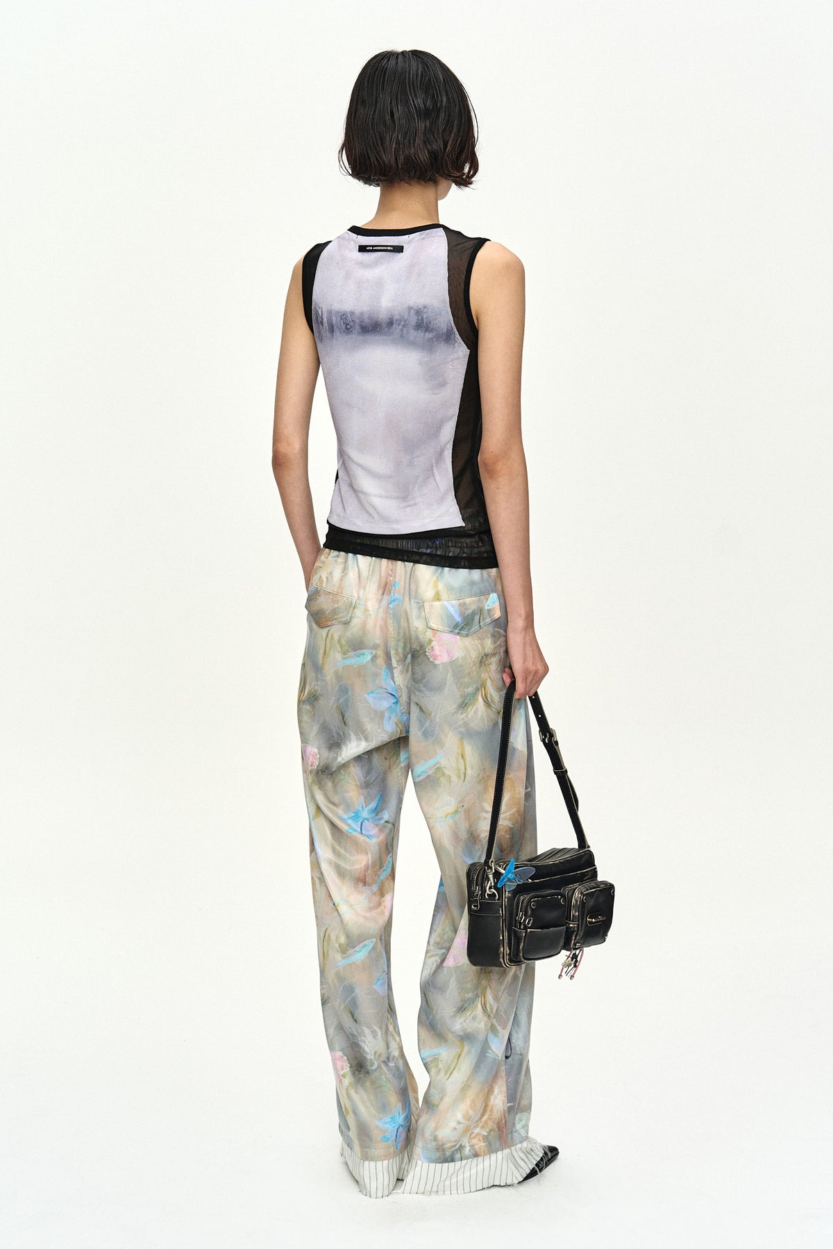Andersson Bell Fish & Butterfly Printed Satin Trousers