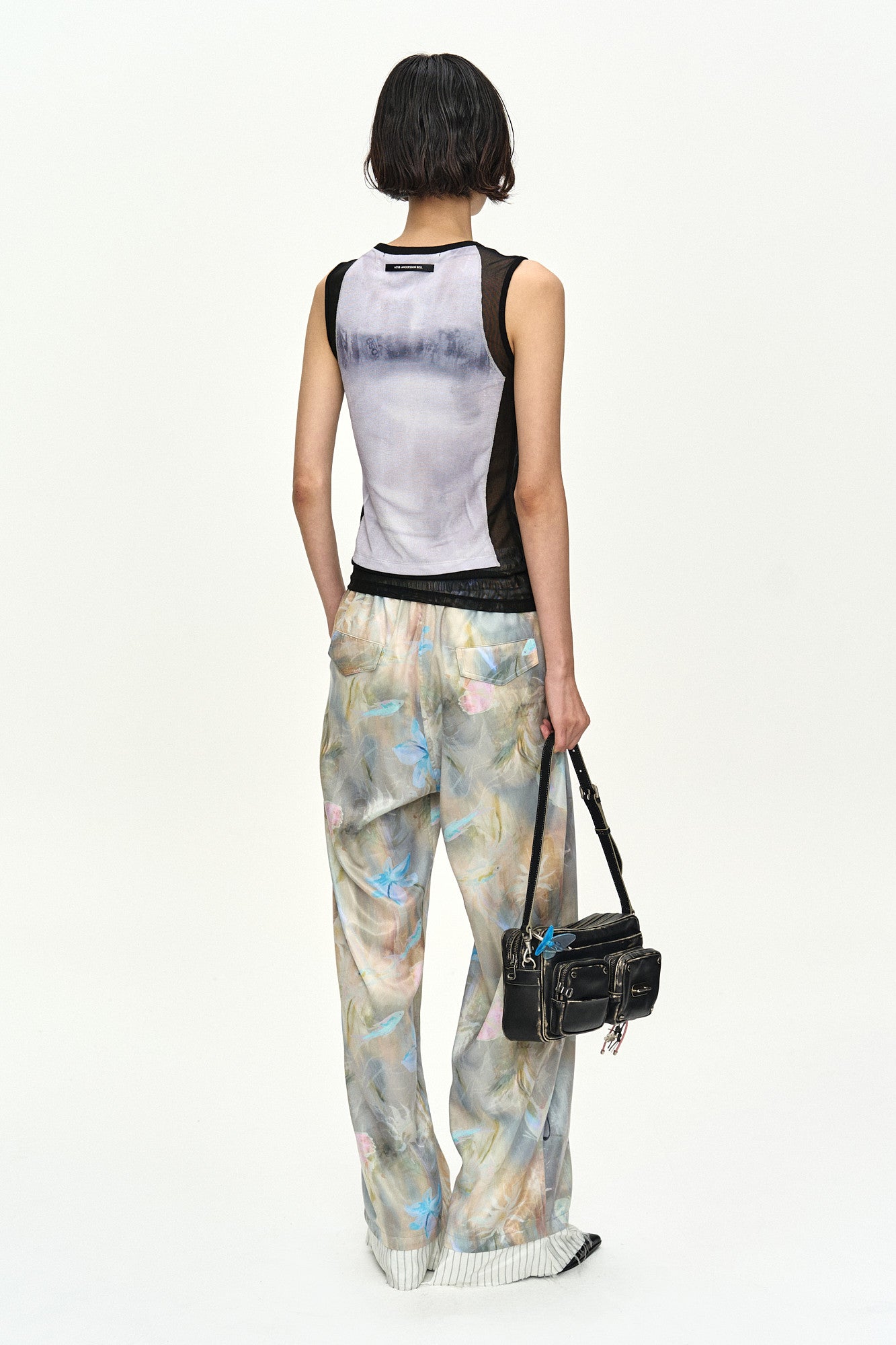 Andersson Bell Fish & Butterfly Printed Satin Trousers