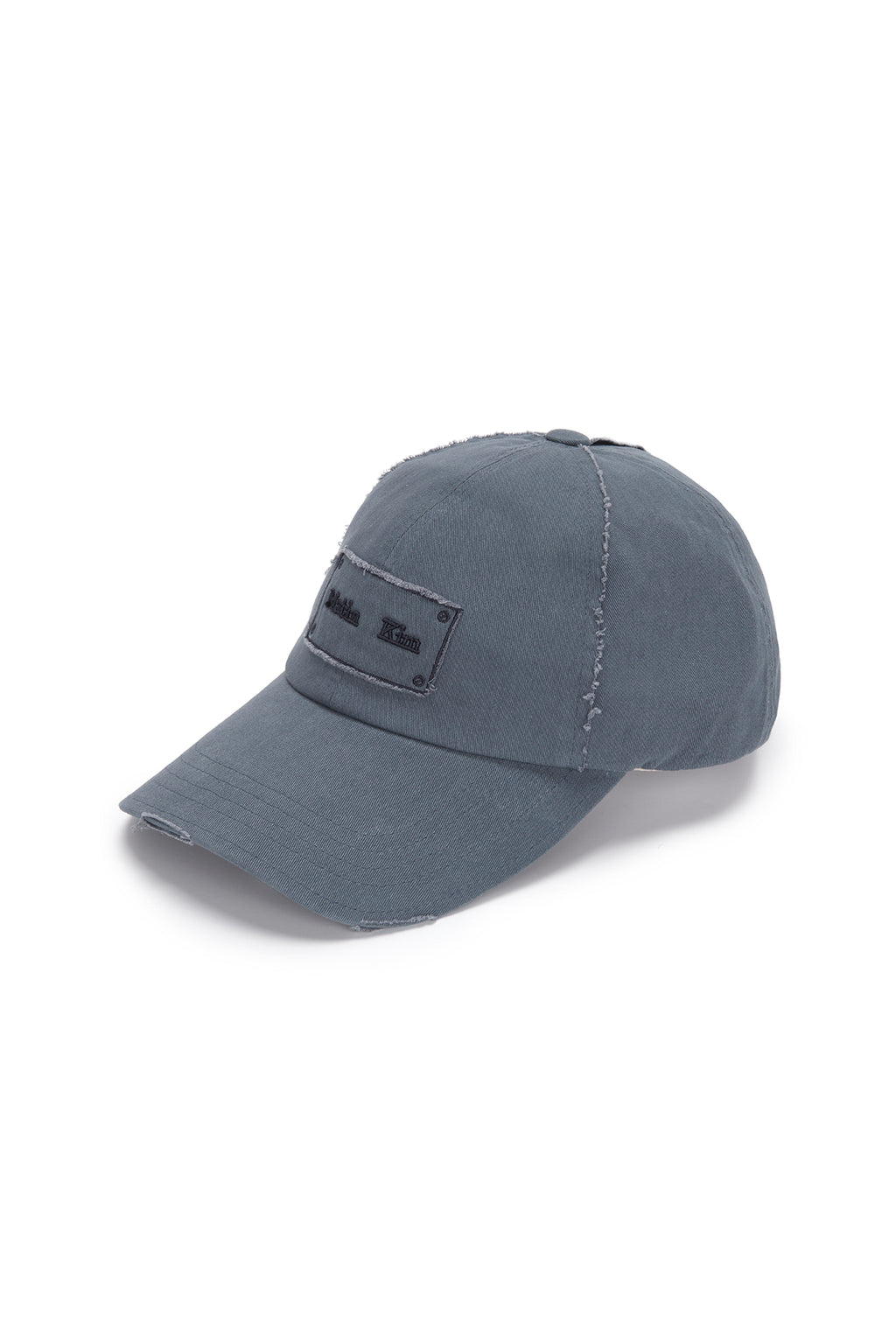 [matinkim] SQUARE LOGO CUTOUT BALL CAP IN SMOKE BLUE