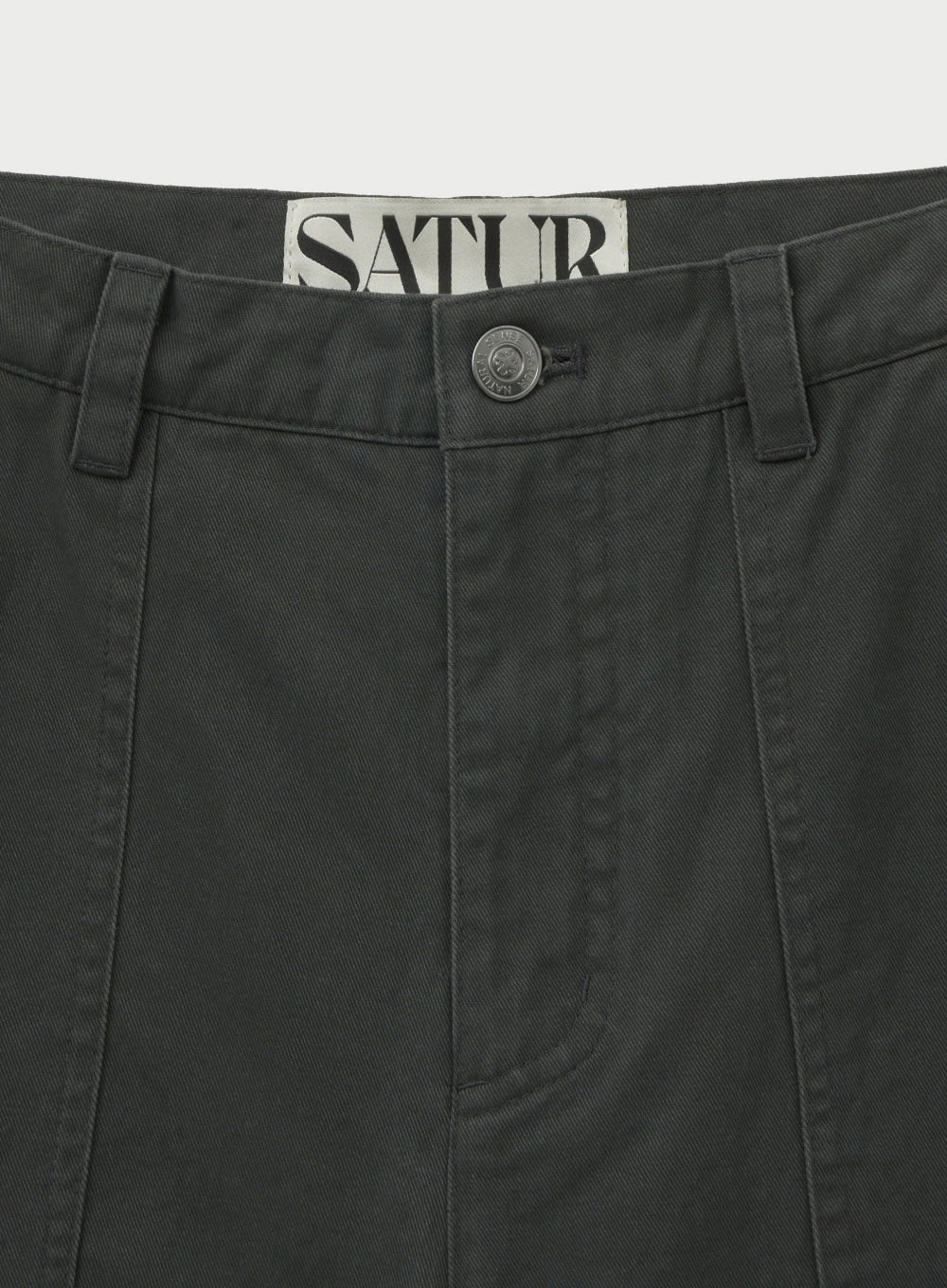 [satur] (W) Dying Semi Wide Fatigue Pants - Charcoal