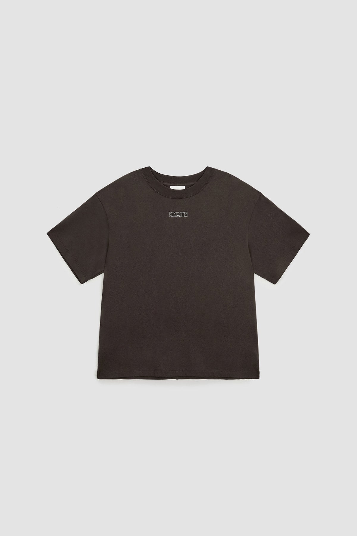 [matinkim] Logo Embroidery Oversize Top IN Brown