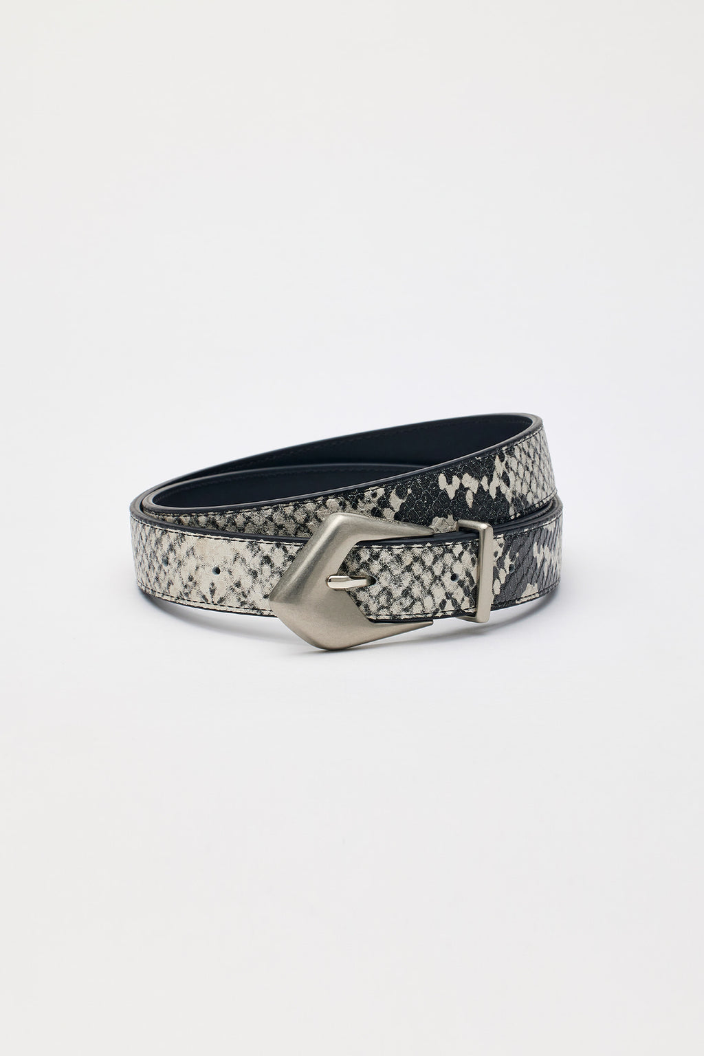 [matinkim] Python Skin Leather Belt IN Grey