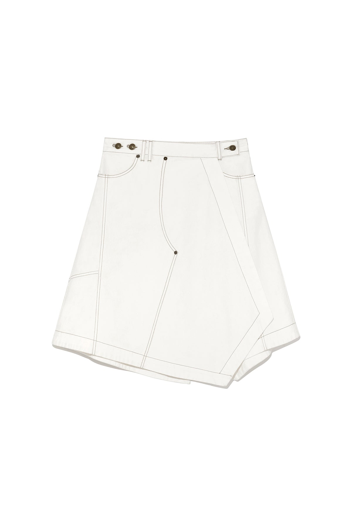 Matinkim Denim Mixed Flare Skirt IN Ivory