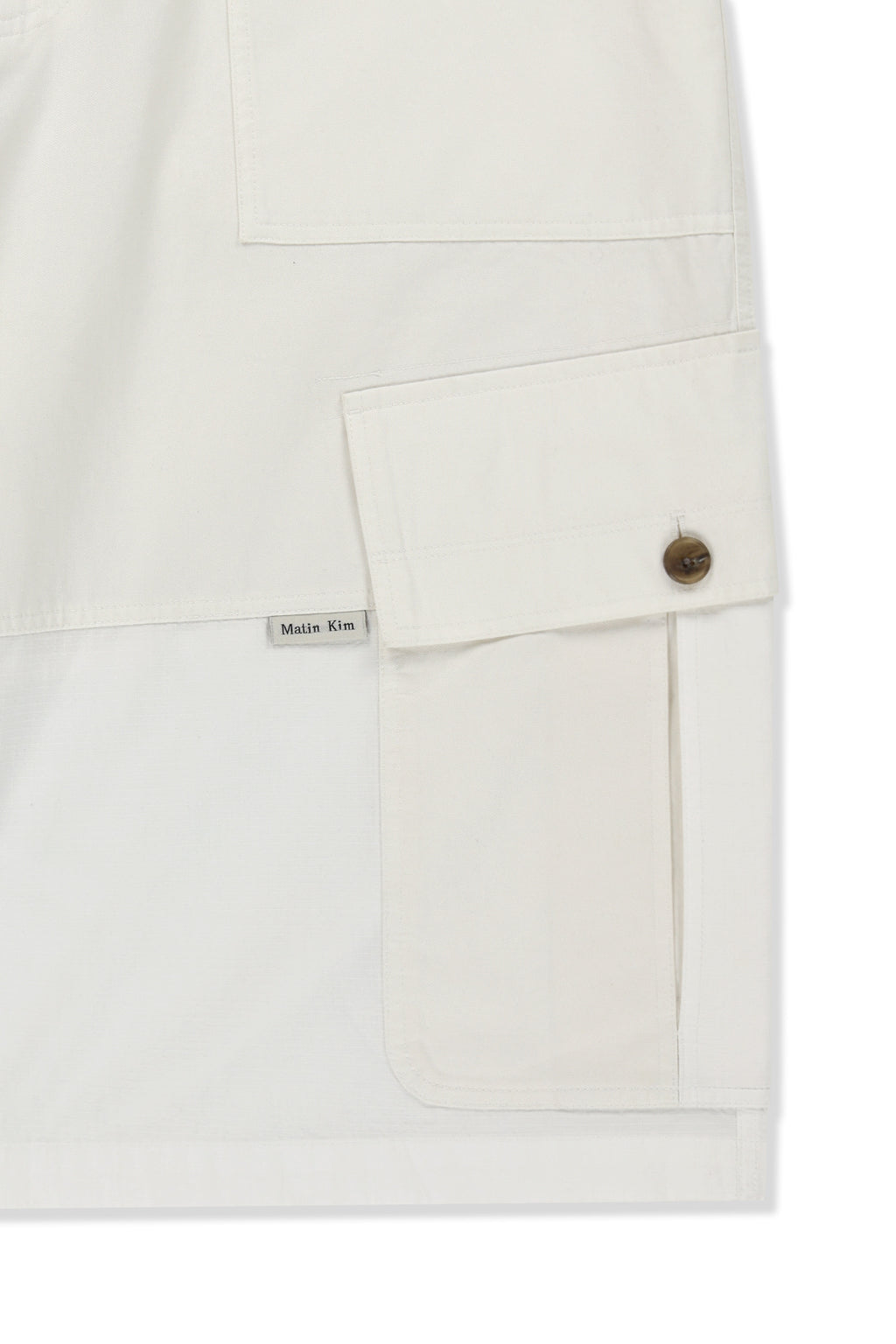 Matinkim Patchwork Cargo Bermuda Pants For Men IN White