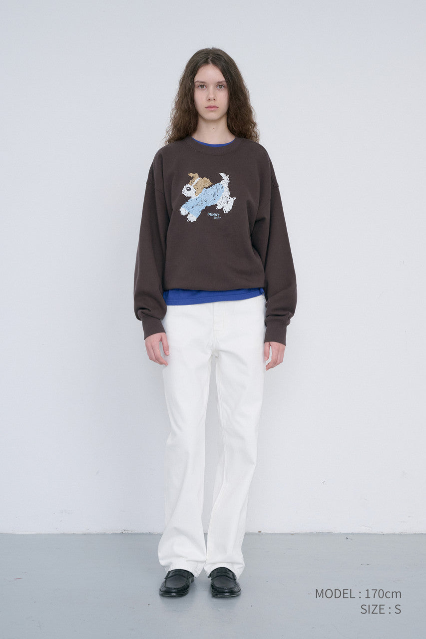 Dunst Unisex Puppy Sweatshirt Brown