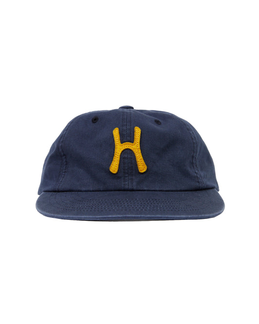 H Logo Cotton Relaxed Fit 6Panel Cap_Navy