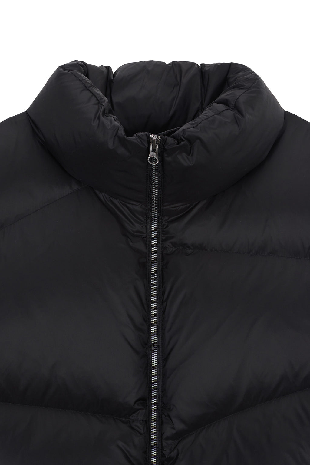 [matinkim] UNBALANCE QUILTED DOWN VEST FOR MEN IN BLACK