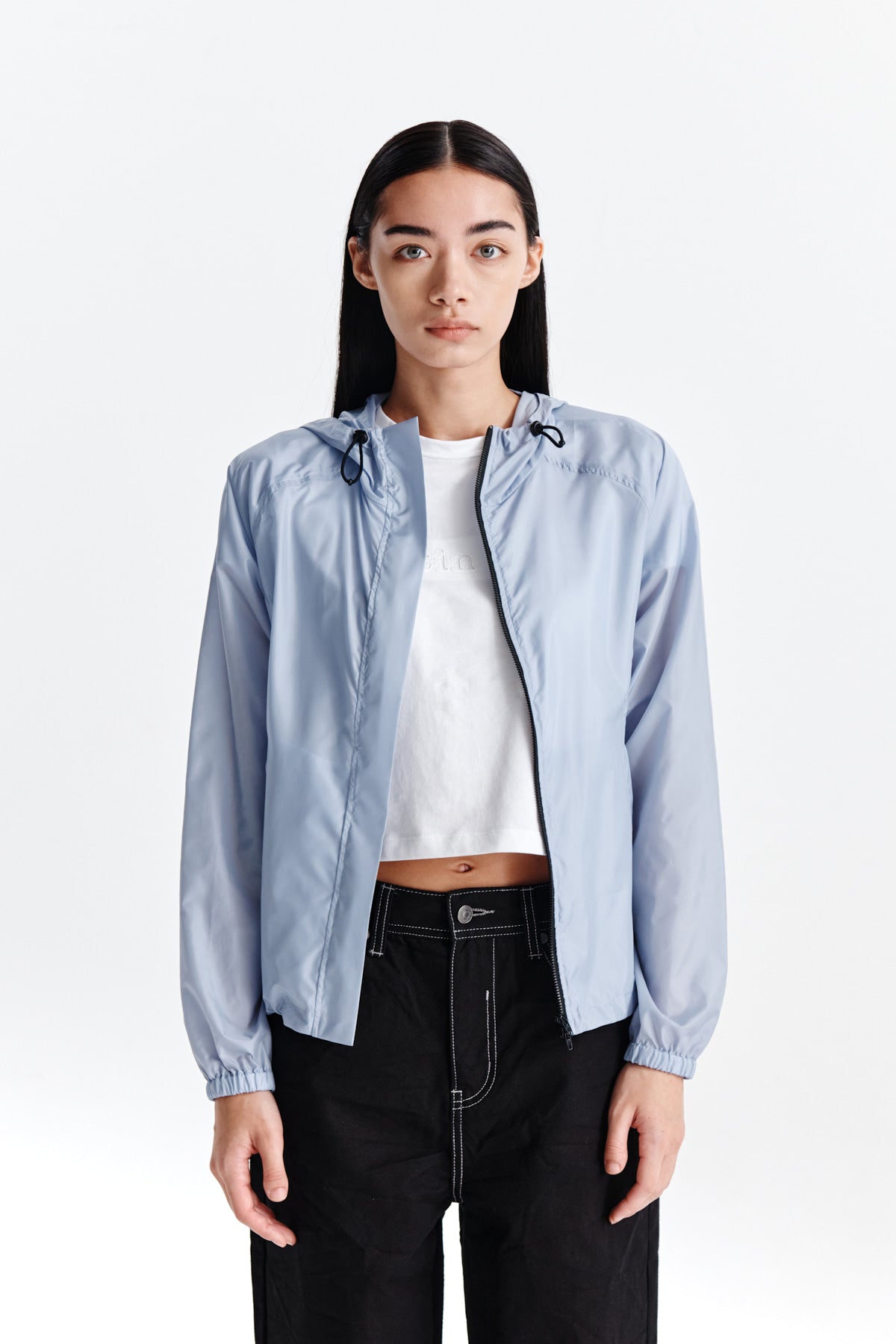 [matinkim] LIGHT HOODY WINDBREAKER FOR WOMEN IN BLUE