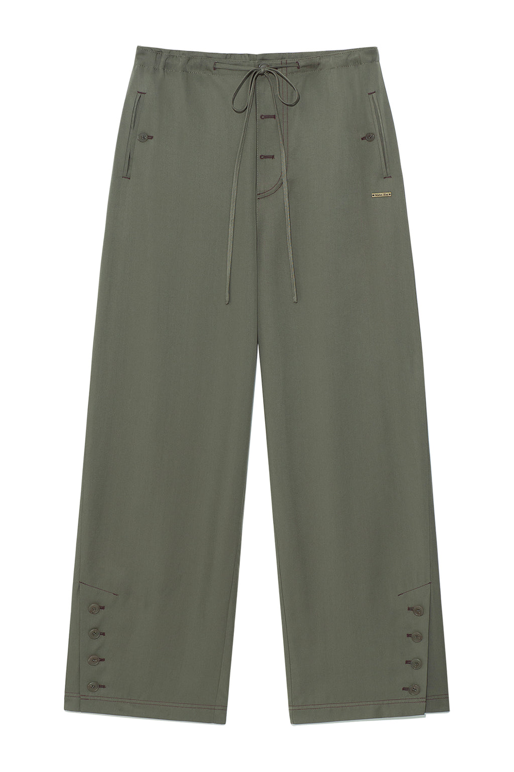 Matinkim Button Point String Wide Pants IN Khaki