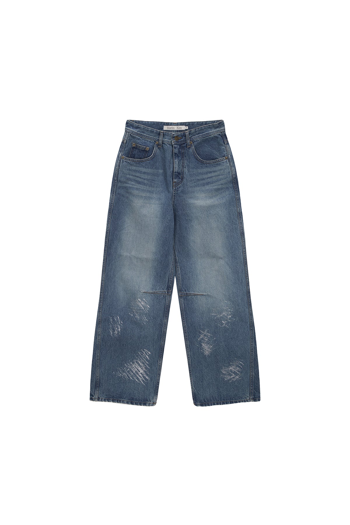 Matinkim Foil Detail Denim Baggy Pants IN Blue
