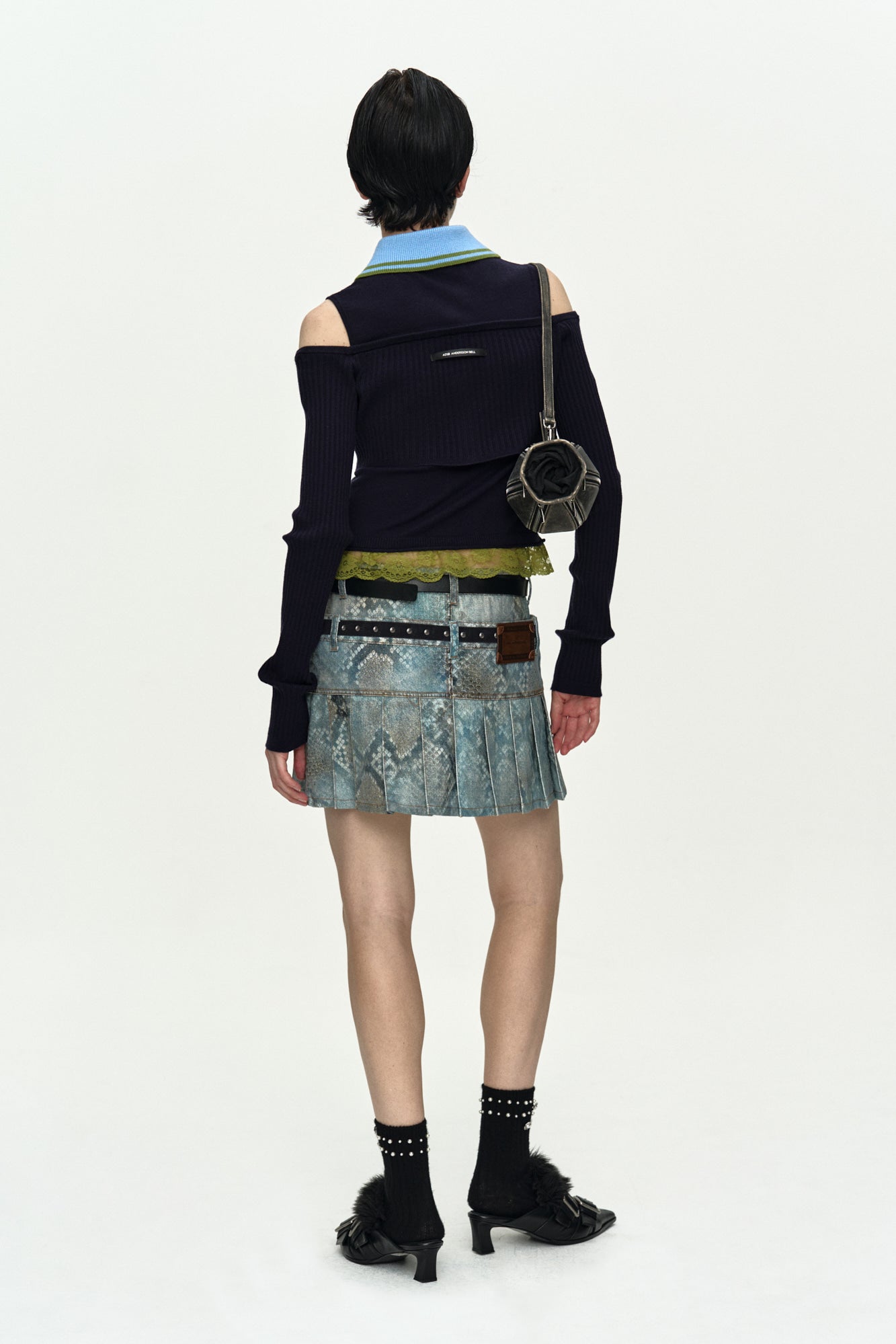 Andersson Bell Layered Off-Shoulder Collar Top