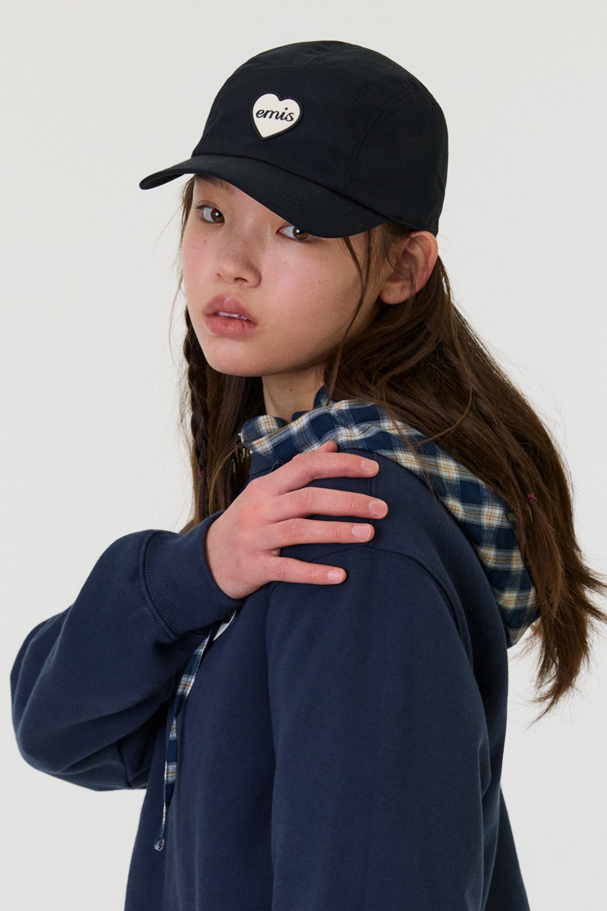 Emis Heart Rubber Patch Camp Cap-Black