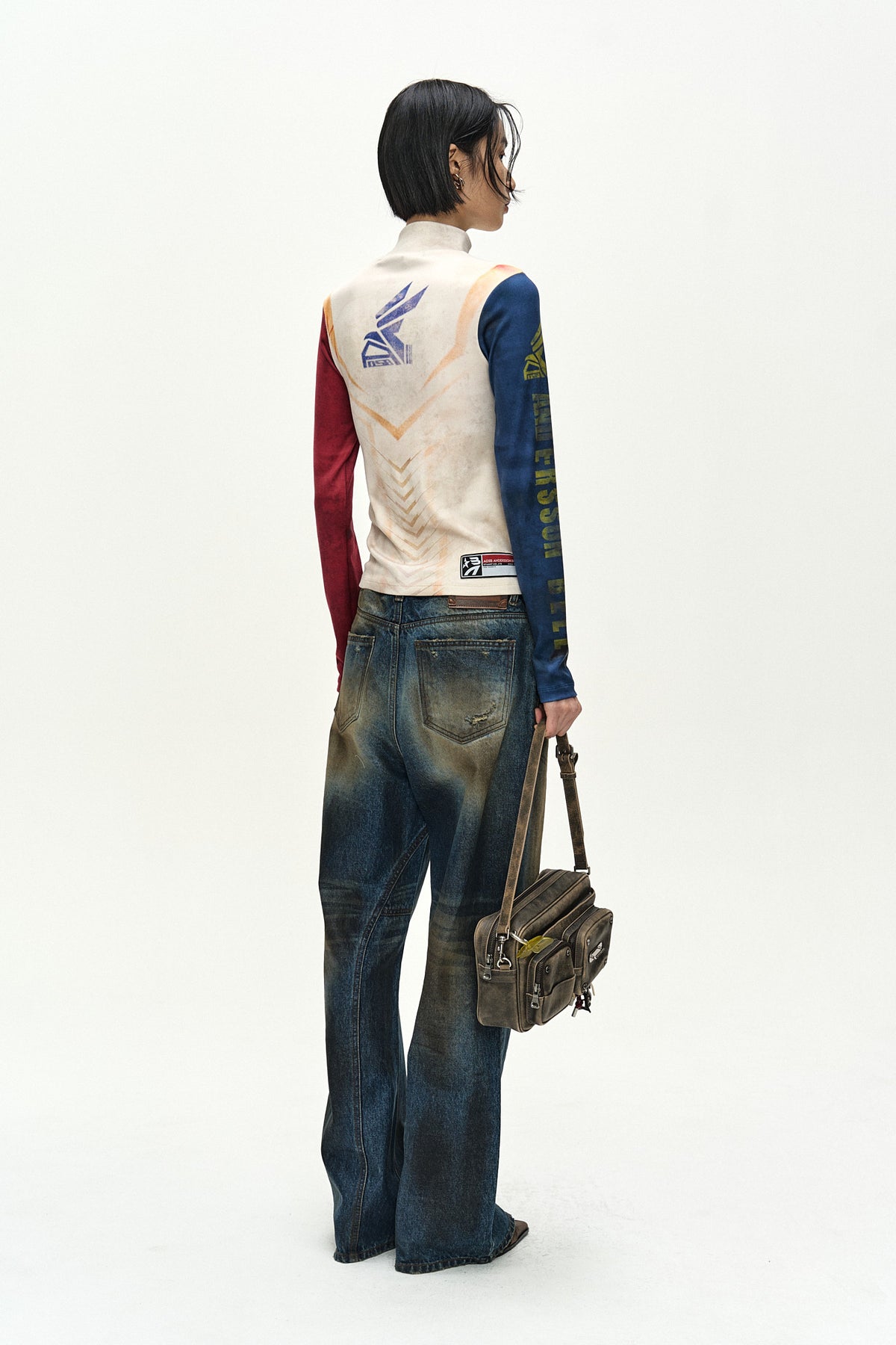 Andersson Bell Unisex Coated Blue Wide-Leg Jeans