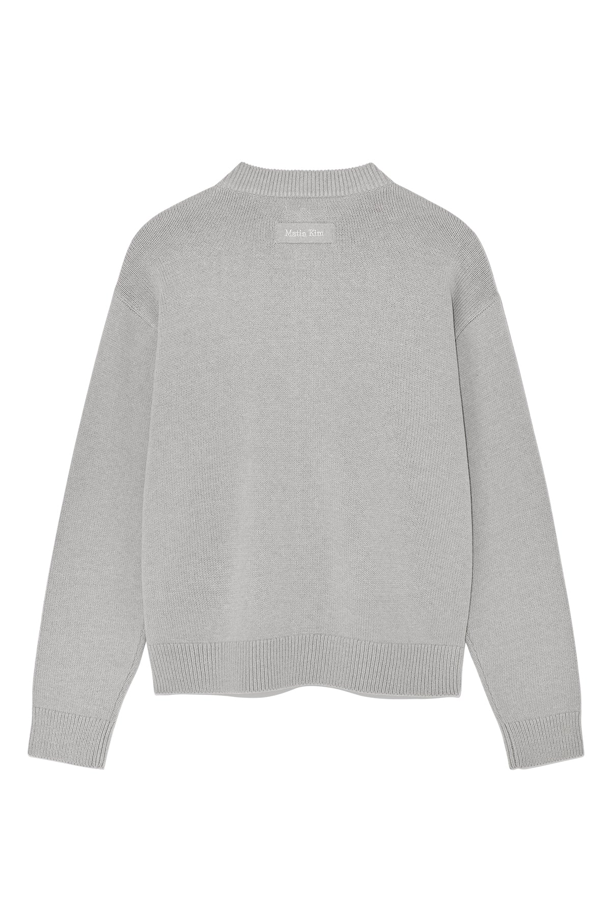 Matinkim Punching Line Point Round Neck Cardigan For Men IN Grey