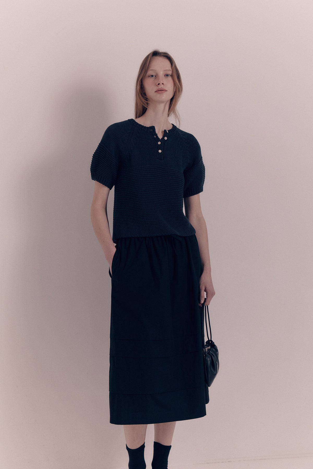 Nothing Written Toui layered skirt (Black)