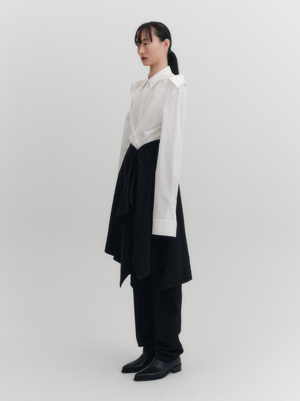 EENK Asymmetrical Midi Skirt - Black