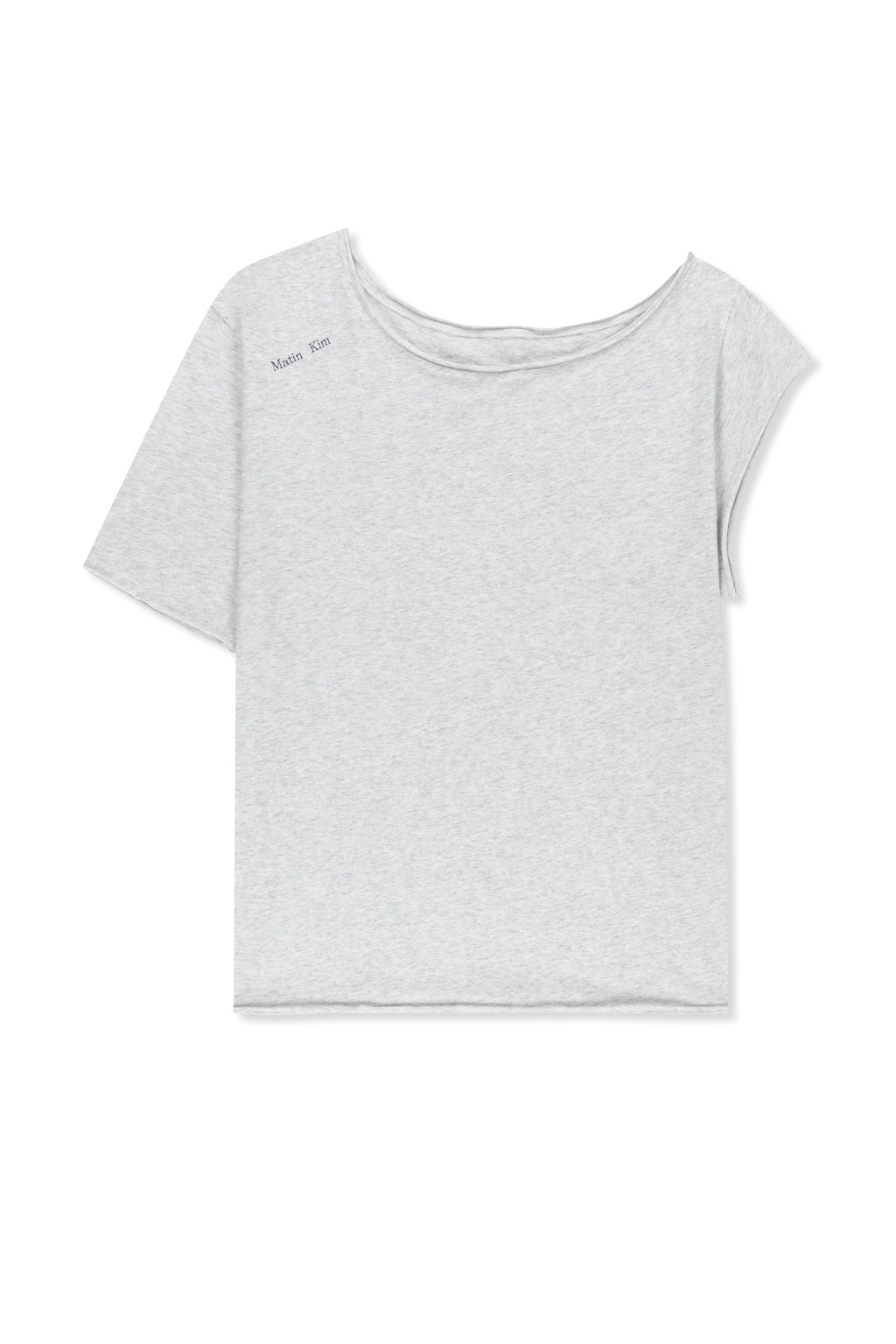 Matinkim Asymmetric Off Shoulder Top IN Light Grey