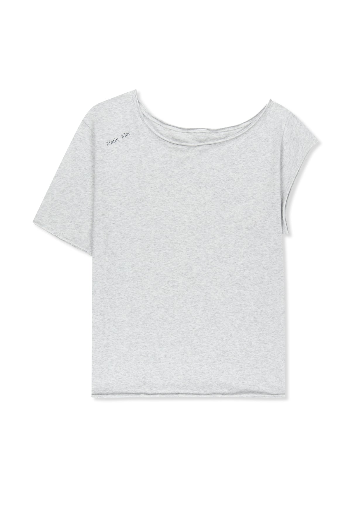 Matinkim Asymmetric Off Shoulder Top IN Light Grey