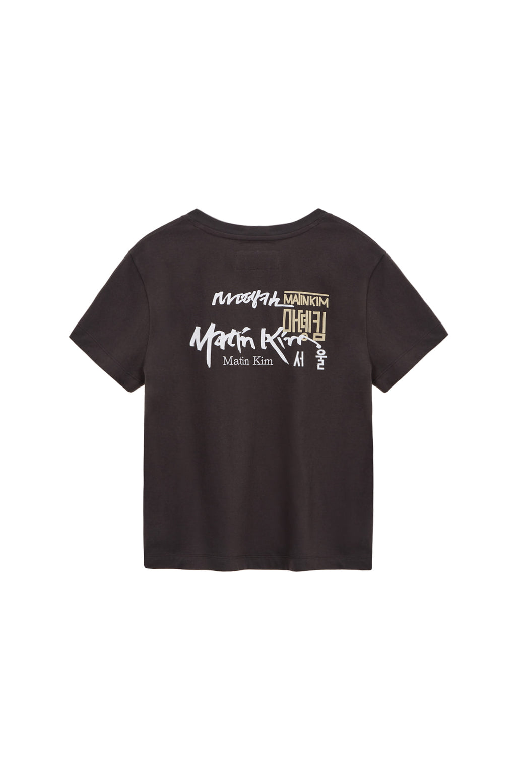 [matinkim] HANGEUL LOGO SMALL ARCHIVE TOP FOR WOMEN IN CHARCOAL