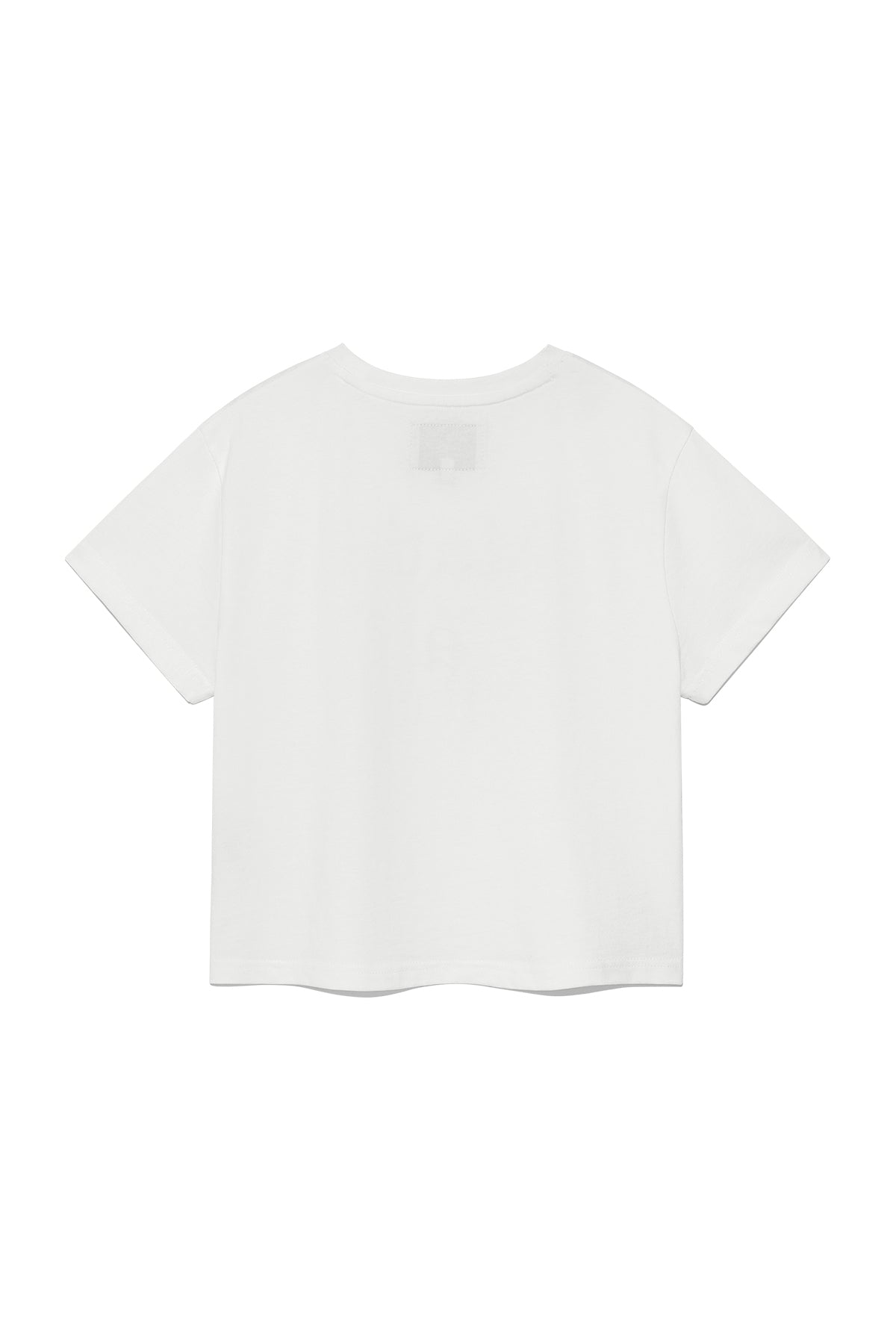 [matinkim] DUSTY TYPO GRAPHIC CROP TOP IN WHITE