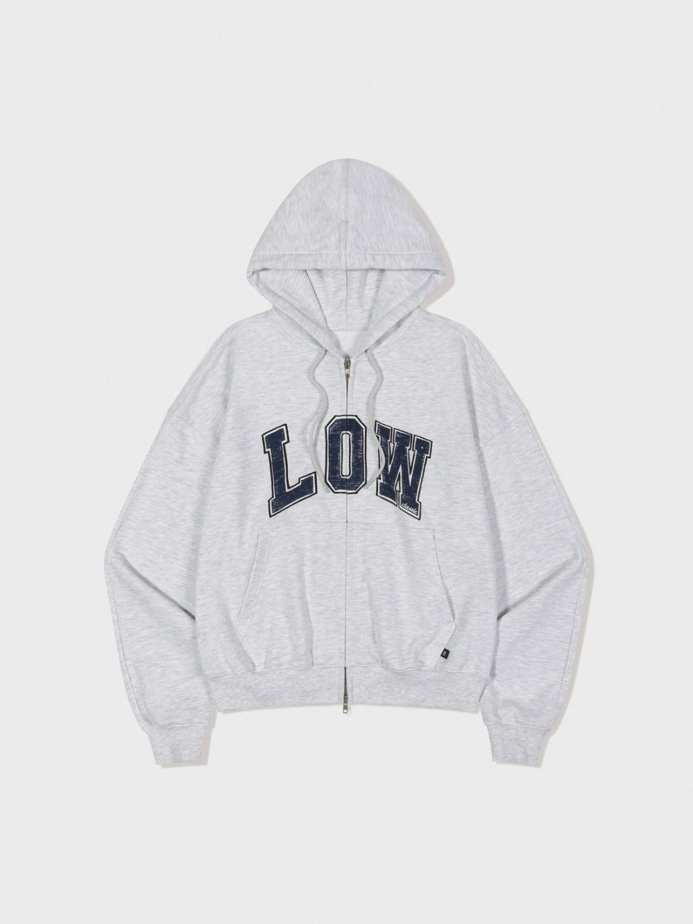 Low Classic Low Soft Sweat Zip-Up Hoodie Light Melange Grey