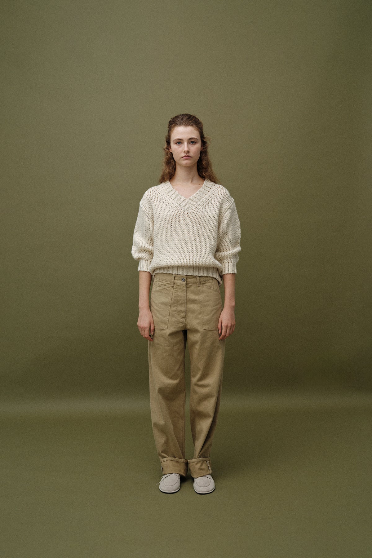 Nothing Written Wide v-neck sweater (Ivory)