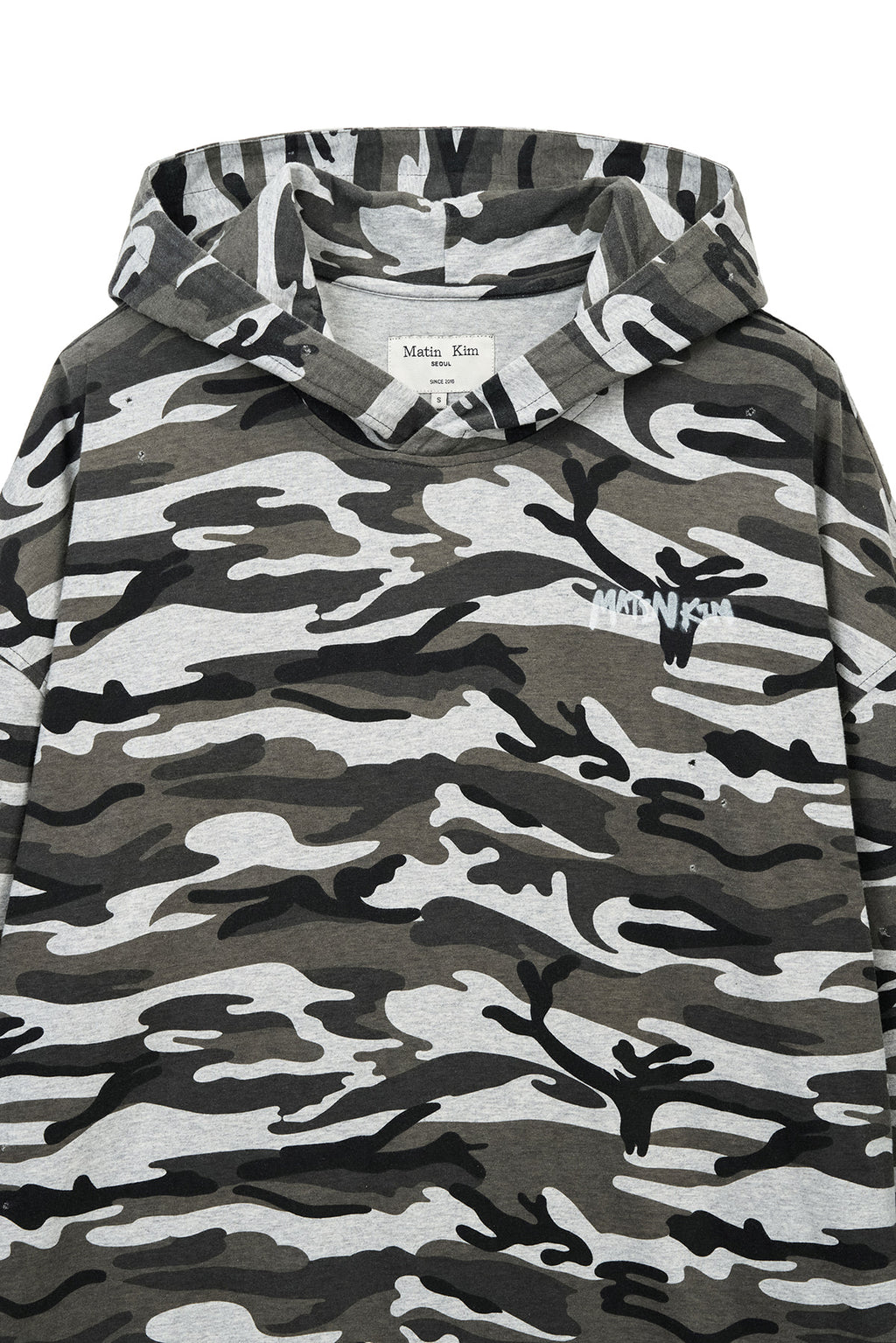 Matinkim Typo Artwork Camouflage Hoody IN Khaki