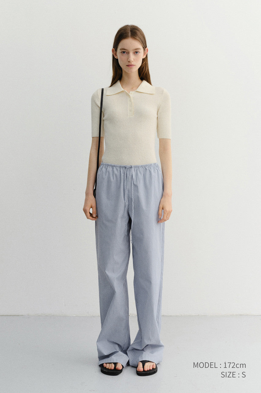 Dunst Buttoned Slim Polo Knit Cream