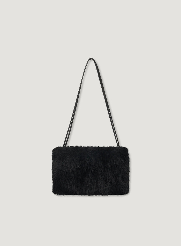 Mango Maniplease Nago Fur Bag Black