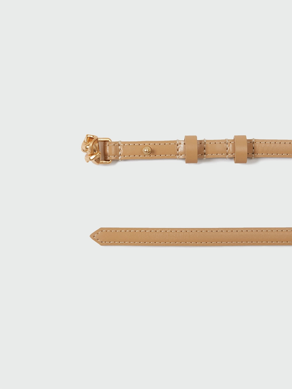 EENK Rose Gold Button Belt - Beige