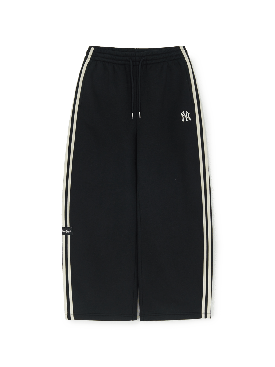 Basic Small Logo Fleece-Lined Curved Wide-Leg Pants 뉴욕양키스