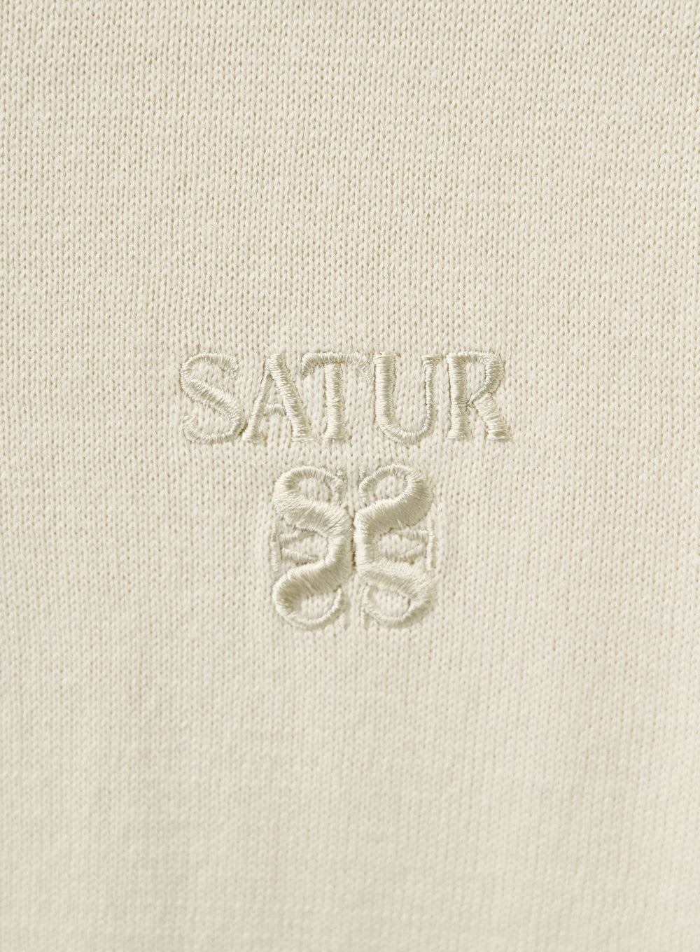 [satur] (W) Fine Half Pique Polo Knit - Cream