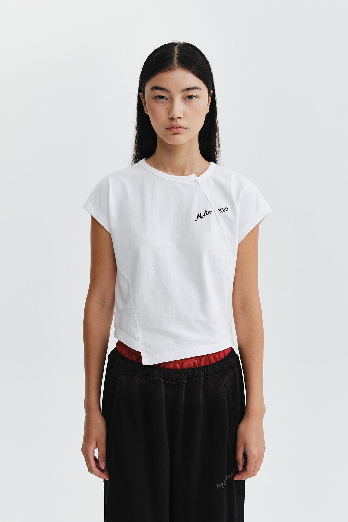 Matinkim Curved Cut Slim Top IN Ivory