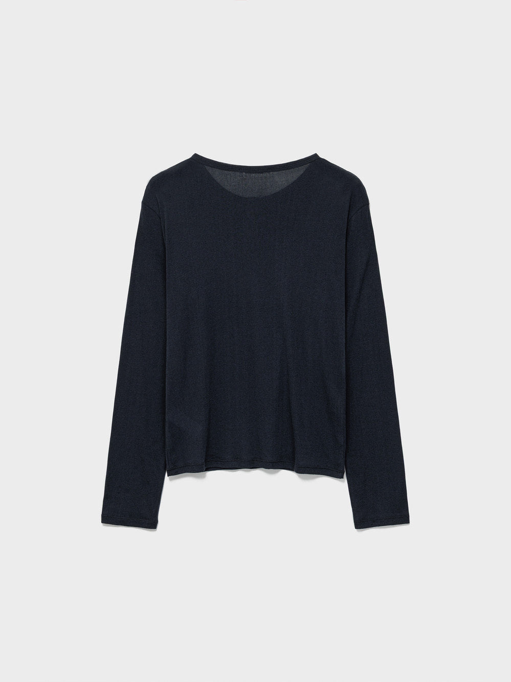 Low Classic Henley Neck Cotton Long Sleeve T-Shirt Navy