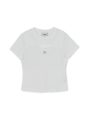 Mlb Women's Cut Out Detail Slim Semi Crop T-Shirts
