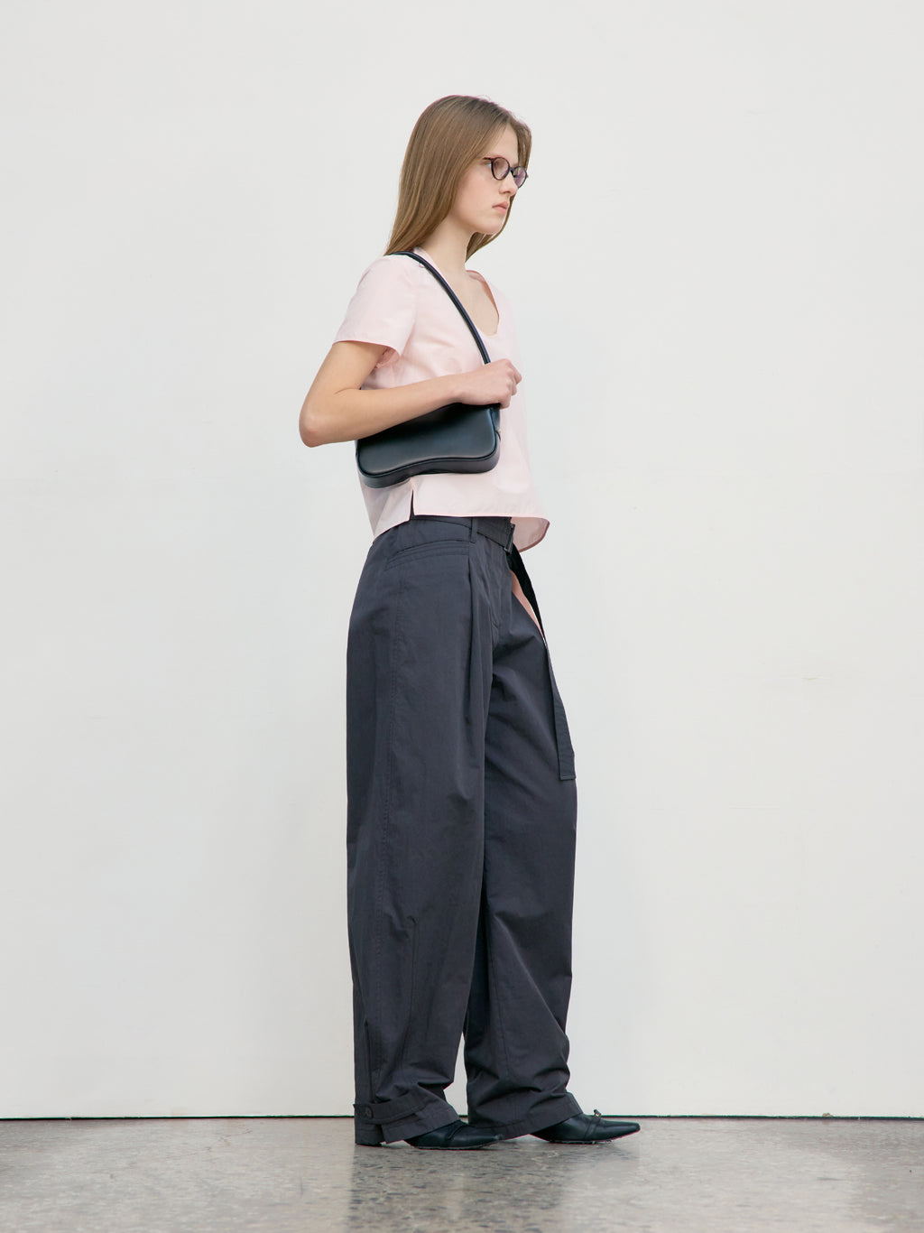 Low Classic Double Belt Point Pants Charcoal