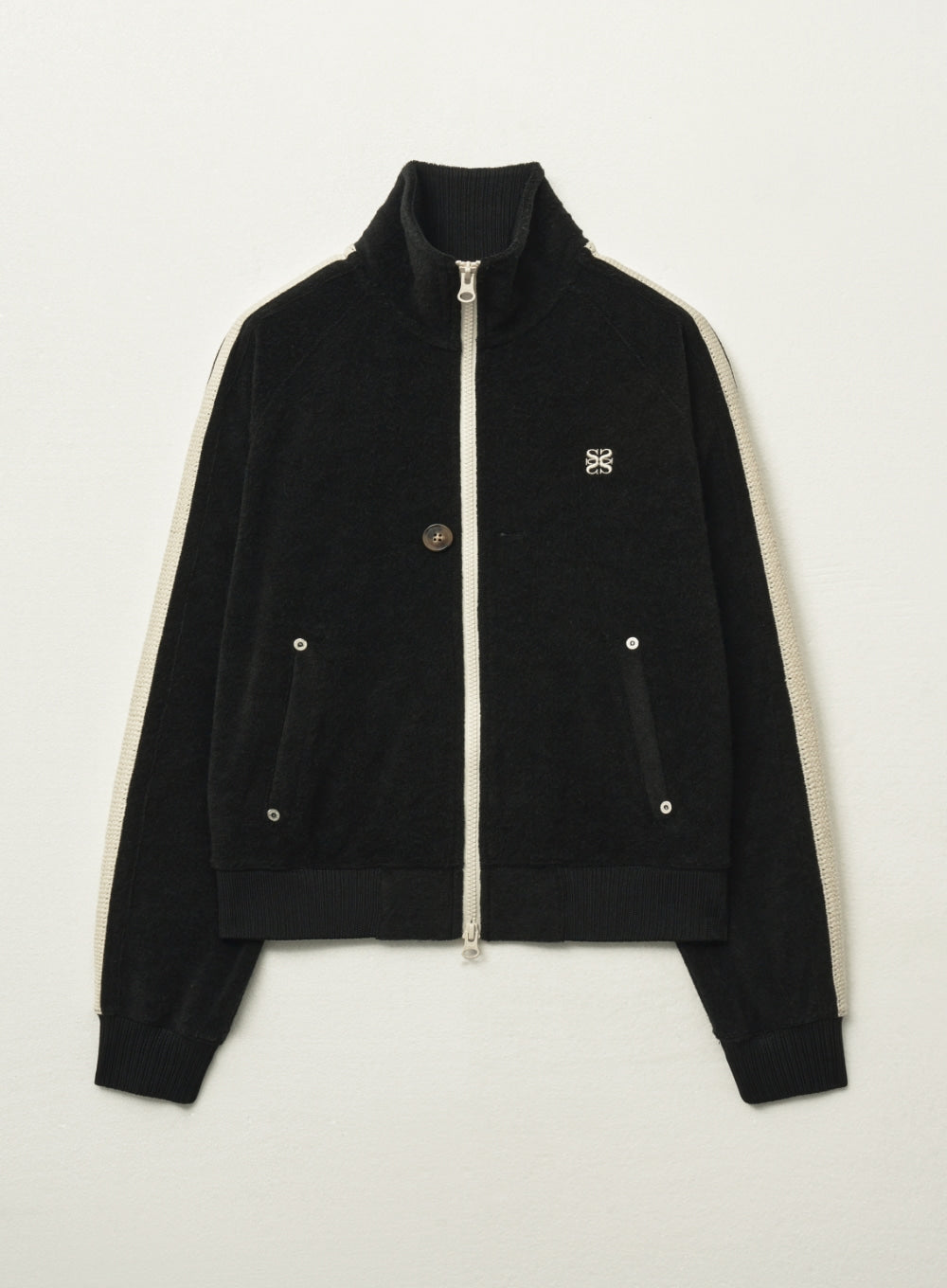 [satur] (W) Lawton Terry Track Zip-up Jacket - Black