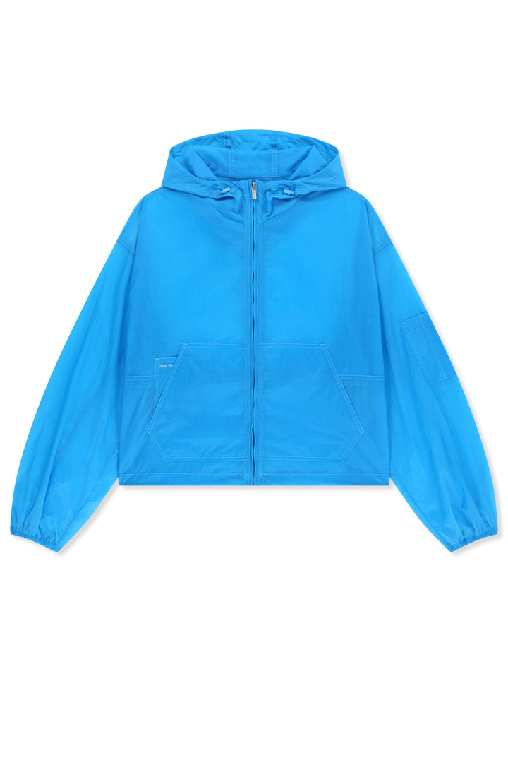 Matinkim Back Logo Hoody Windbreaker For Women IN Blue