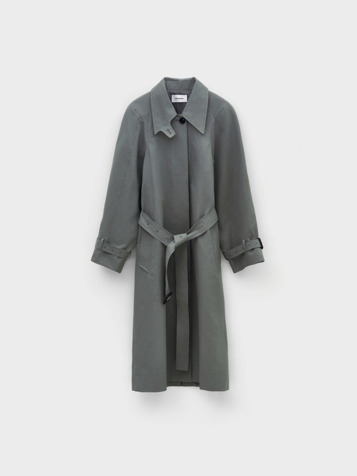 Low Classic New Armhole Stitch Trench Coat Blue Green