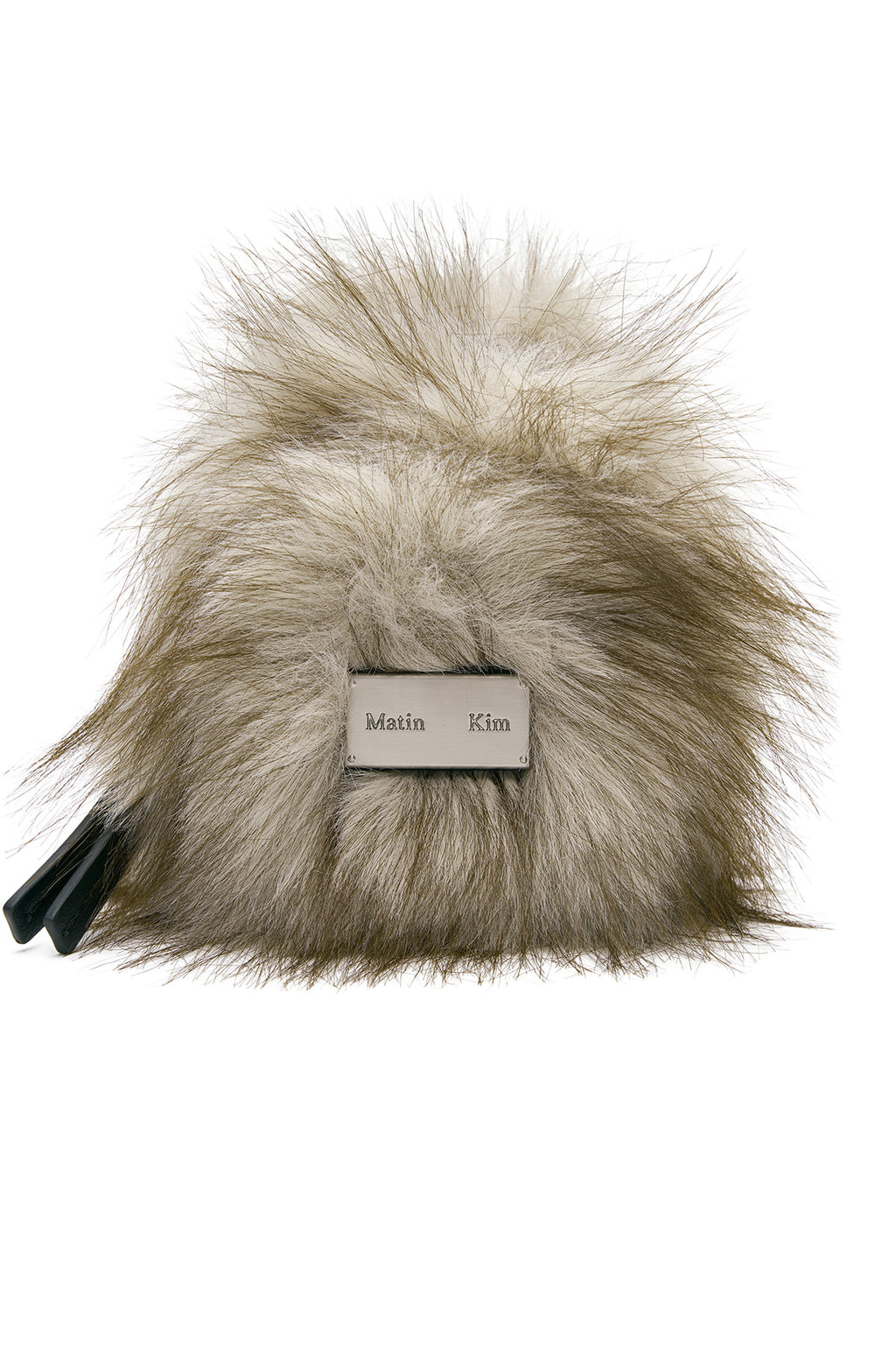 Matinkim Hairy Fur Mini Cube Pouch IN Beige