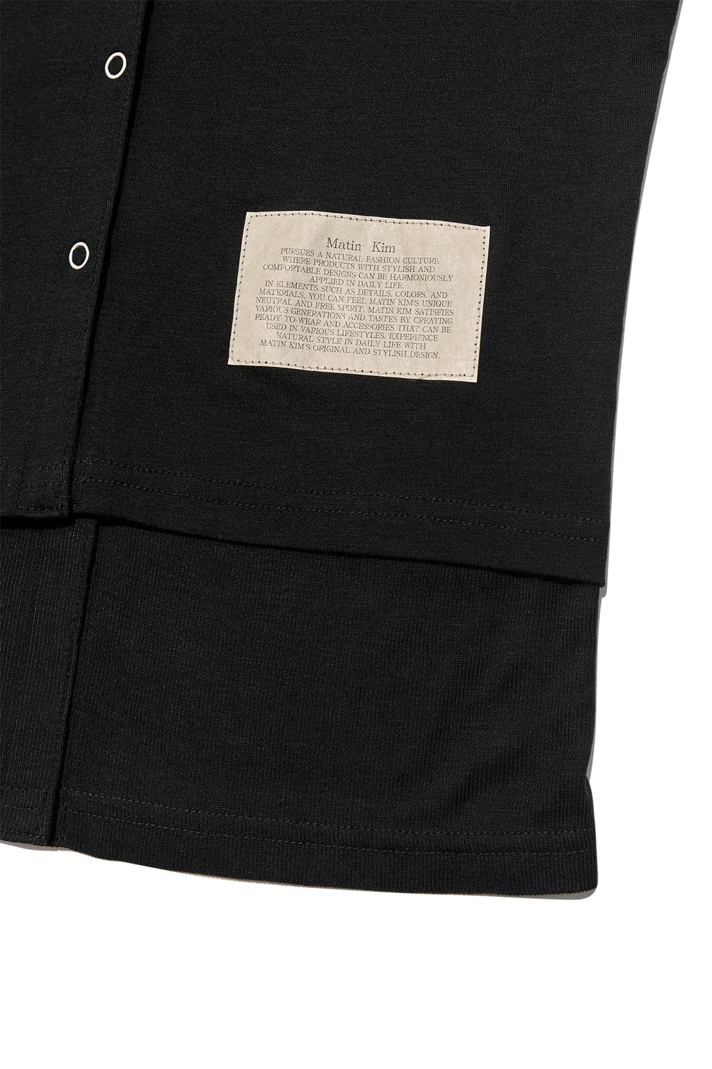 [matinkim] LAYERED SNAP CARDIGAN IN BLACK