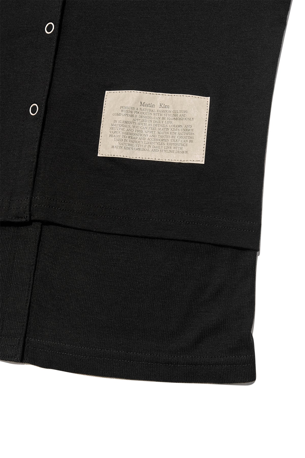 [matinkim] LAYERED SNAP CARDIGAN IN BLACK