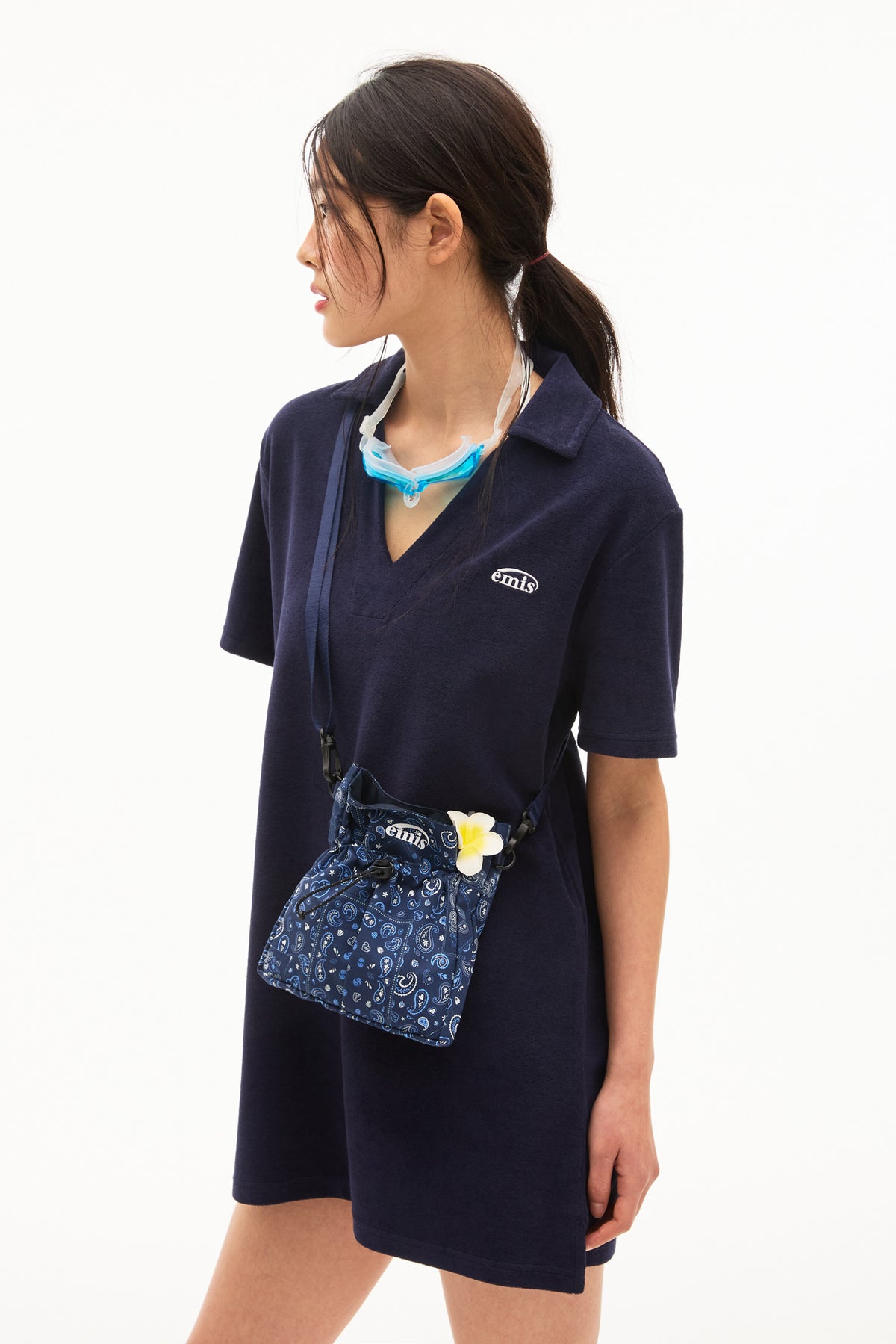 Emis Paisley Mini Crossbody Bag-Navy