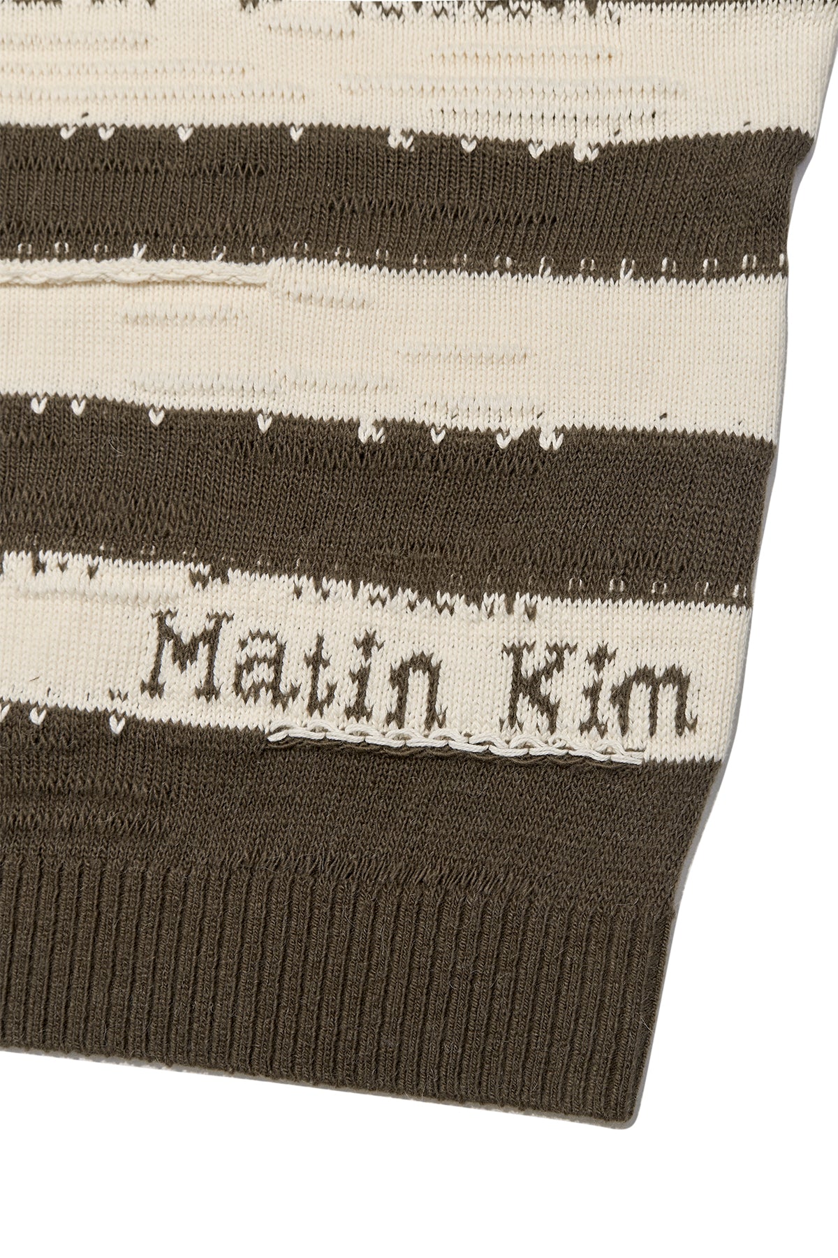 [matinkim] STRIPE VINTAGE LOOSE PULLOVER FOR WOMEN IN KHAKI BROWN