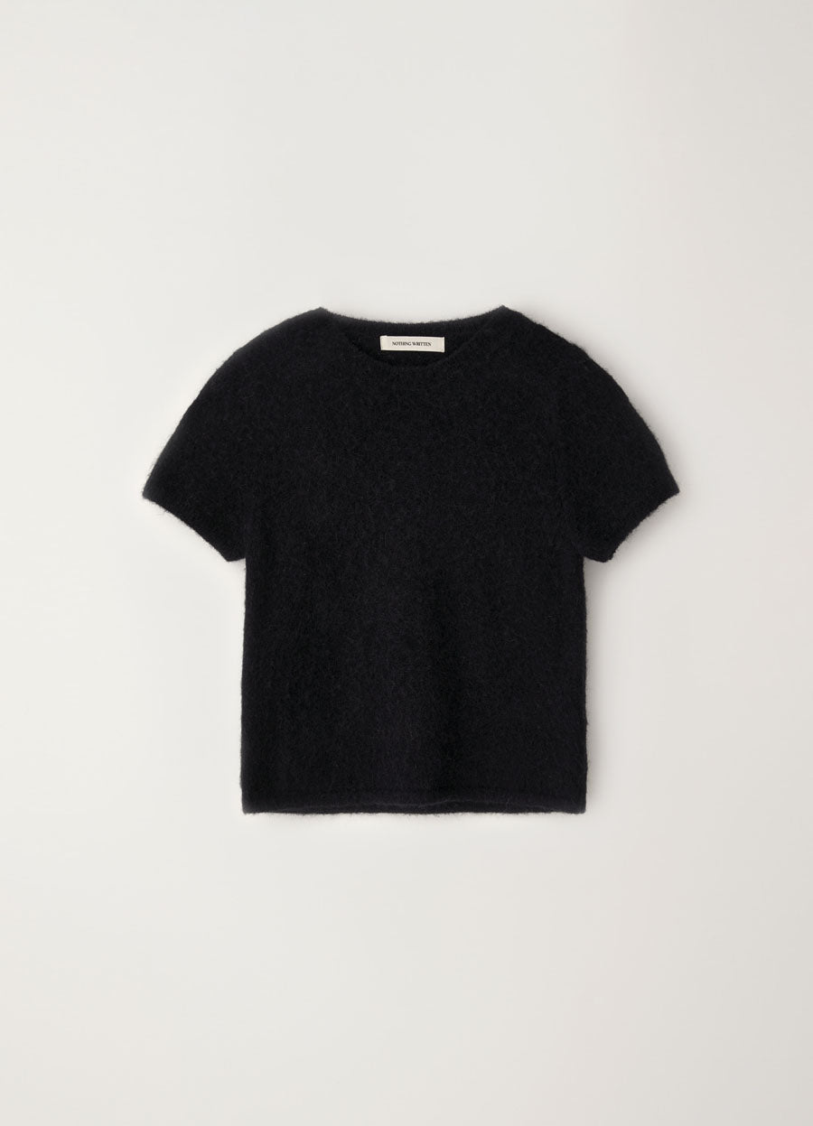 Nothing Written Kotte alpaca short sleeve knit (Black)