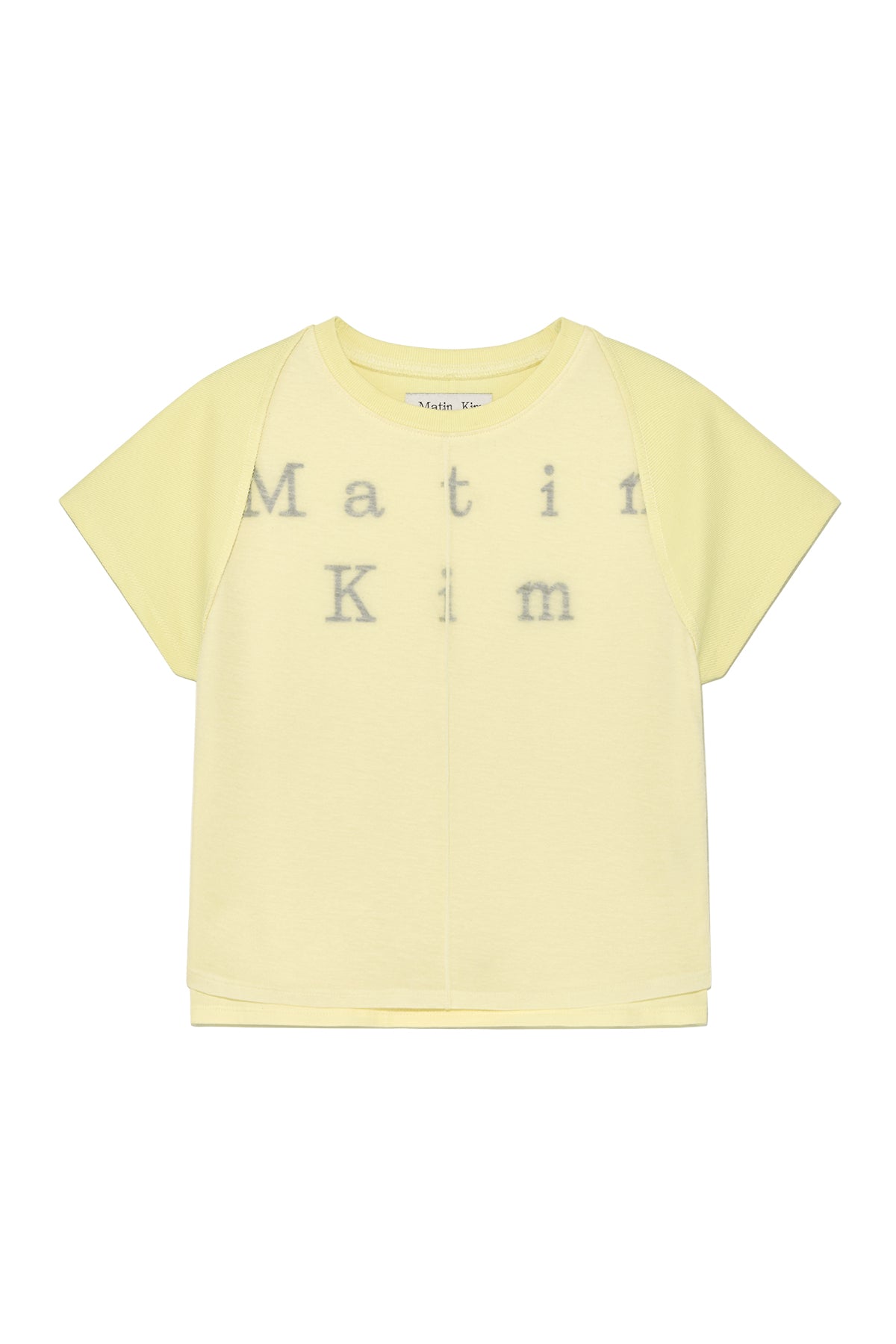 Matinkim Pintuck Layered Slim Crop Top IN Light Yellow