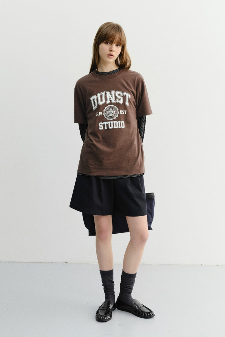 Dunst Unisex Classic Logo T-Shirt Brown